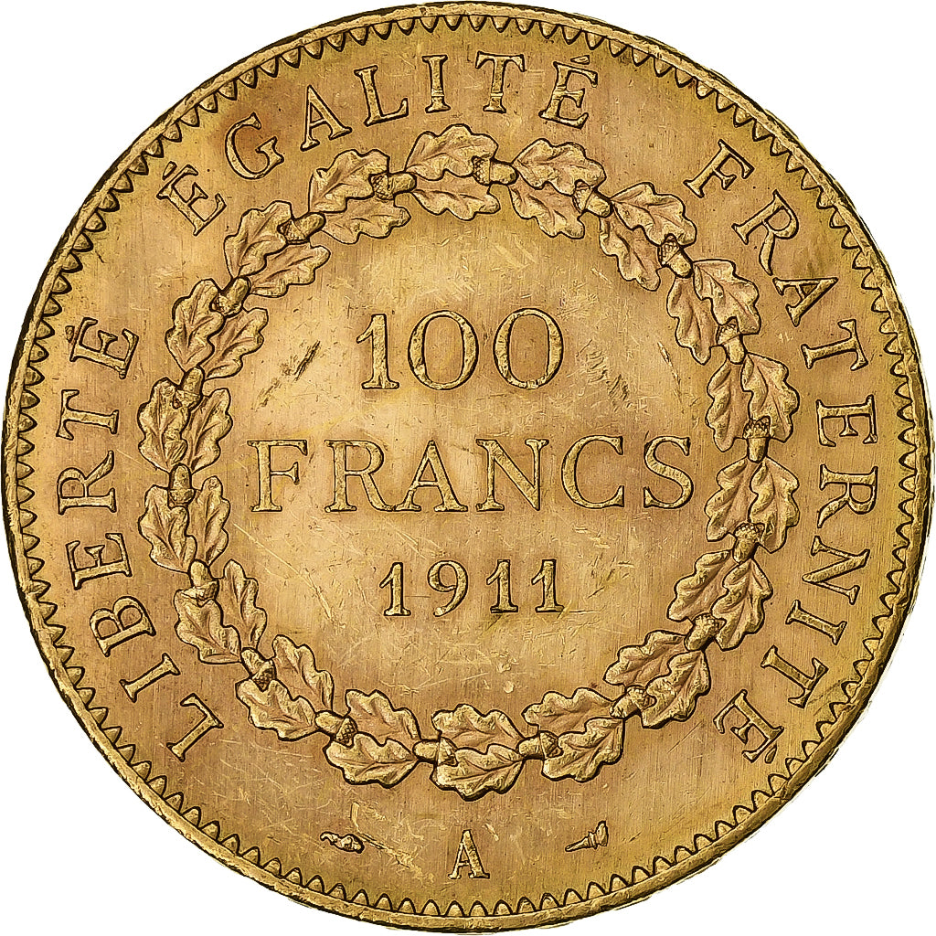 France, 100 Francs, Génie, 1911, Paris, Or, TTB+, Gadoury:1137a, KM:858