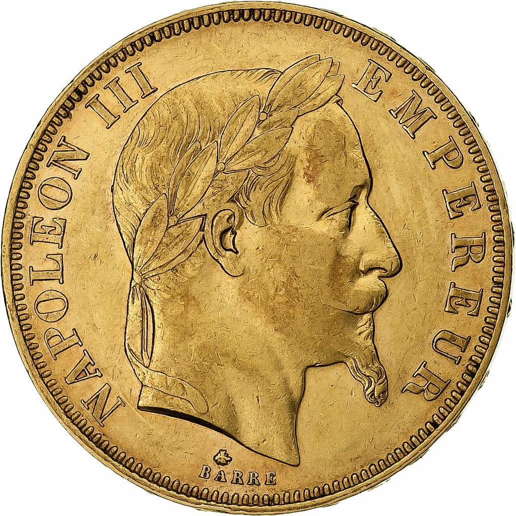 Frankreich, Napoleon III, 50 Francs, 1864, Paris, Gold, SS+, Gadoury:1112