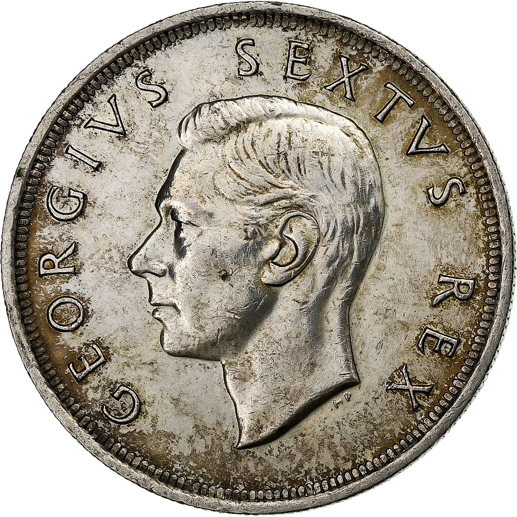 África do Sul, George VI, 5 Shillings, 1952, Prata, EF(40-45), KM:41