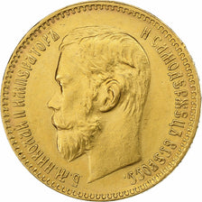 Russland, Nicholas II, 5 Roubles, 1898, St. Petersburg, Gold, SS+, KM:62