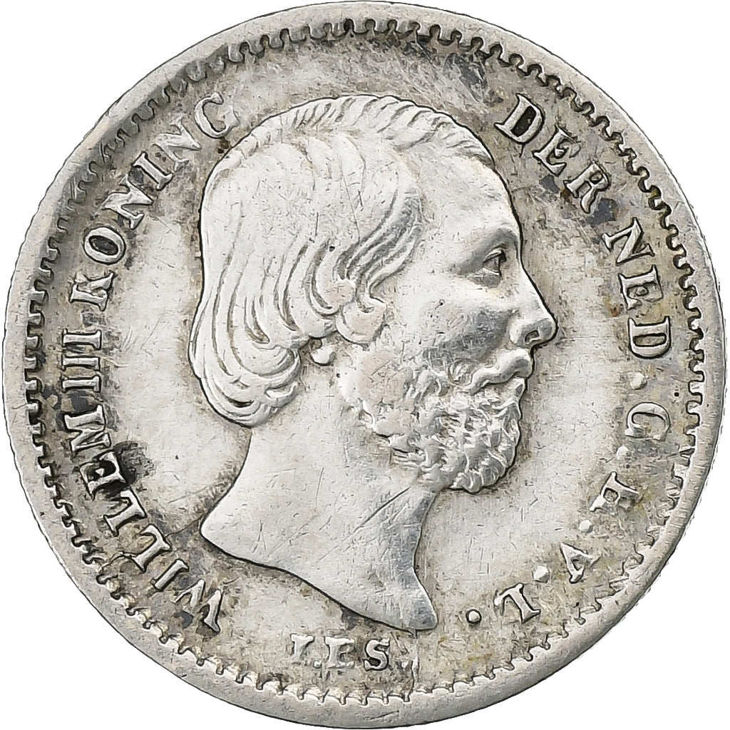 Niederlande, William III, 5 Cents, 1859, Silber, SS, KM:91