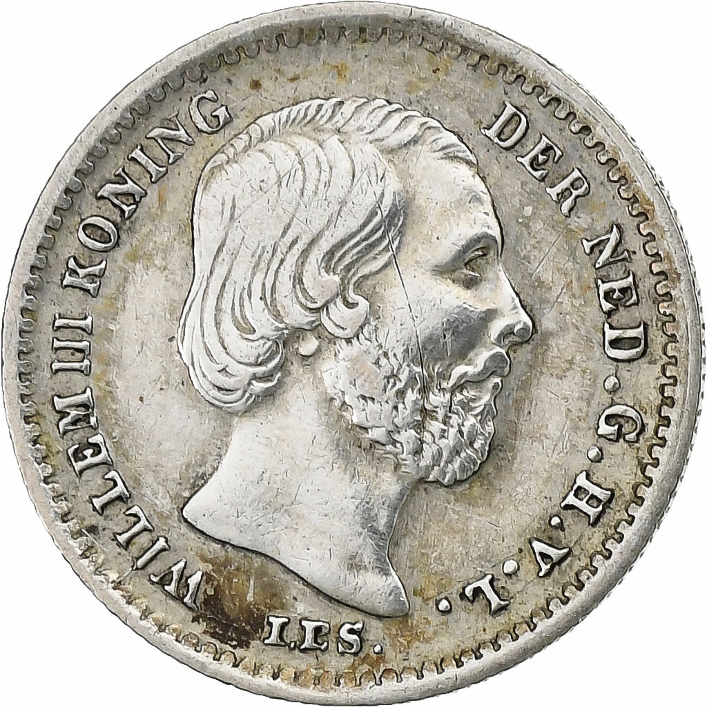Niederlande, William III, 5 Cents, 1863, Silber, SS, KM:91