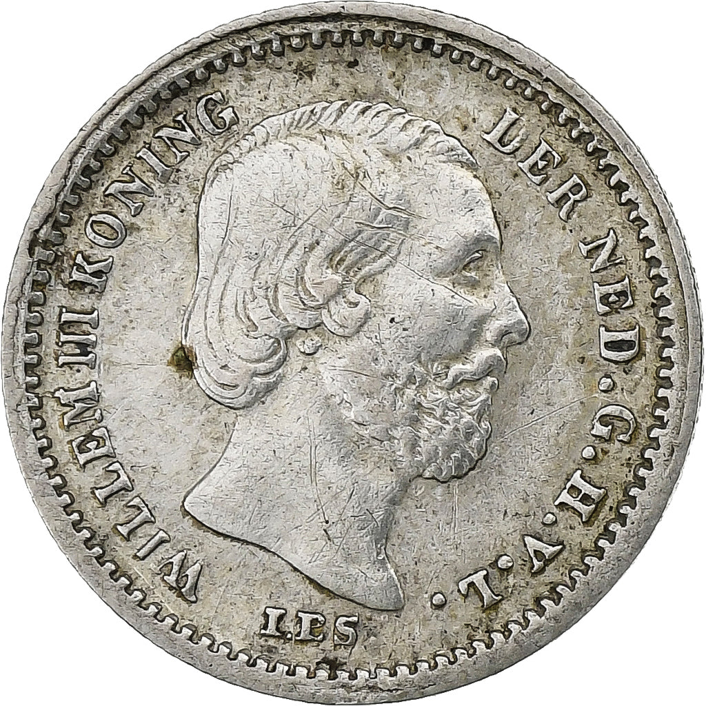 Nederland, William III, 5 Cents, 1850, Zilver, ZF, KM:91