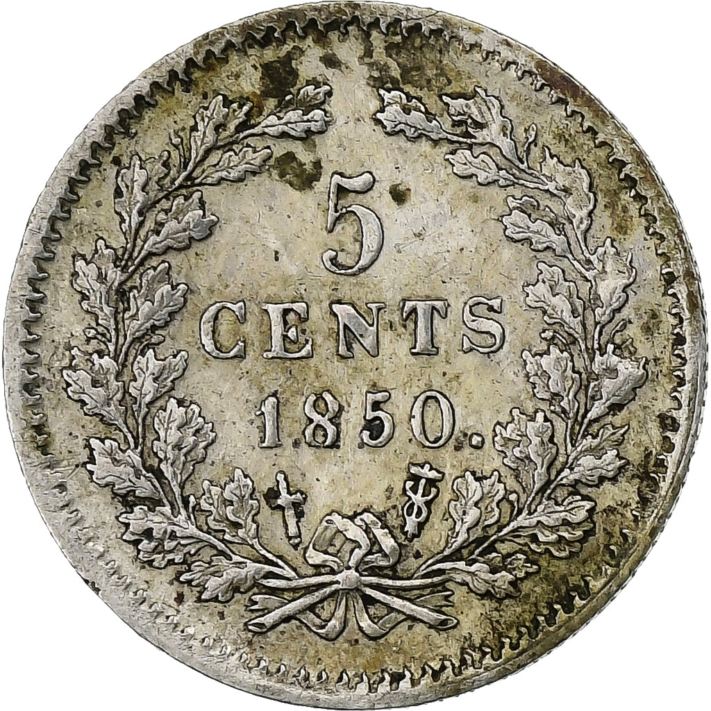 Niederlande, William III, 5 Cents, 1850, Silber, SS, KM:91