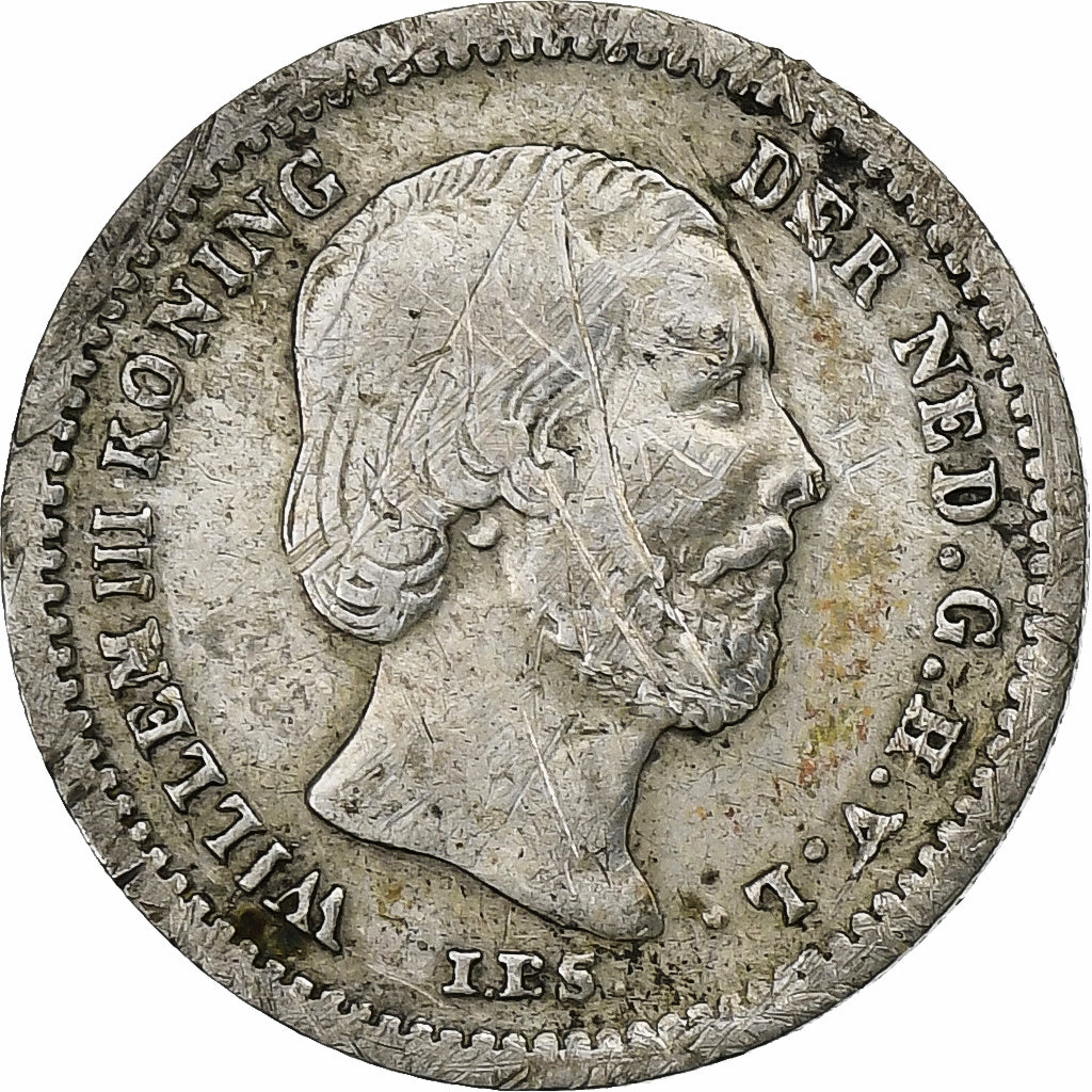 Nederland, William III, 5 Cents, 1850, Zilver, FR+, KM:91