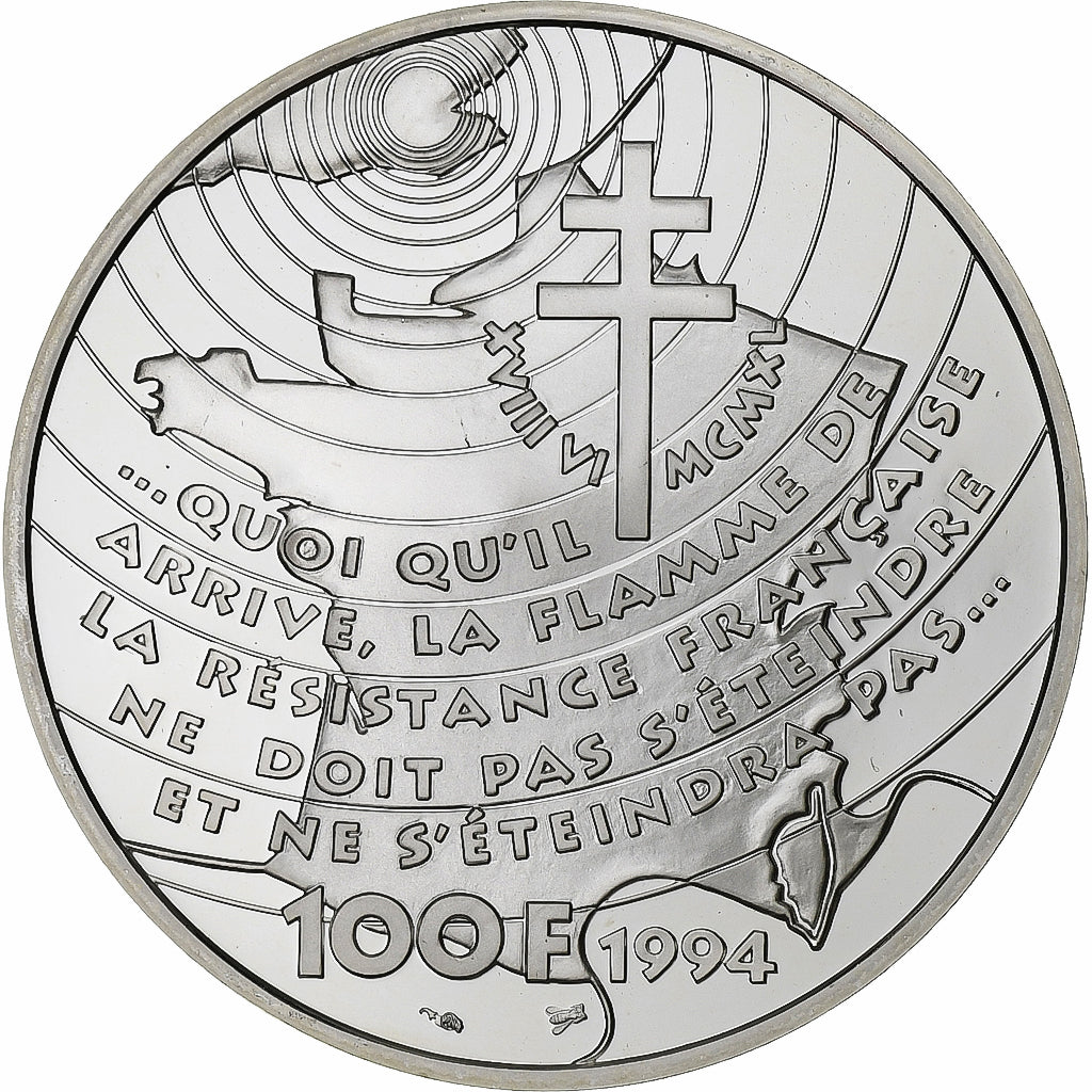 France, 100 Francs, 1994, Paris, Proof, Silver, MS(65-70), KM:1038