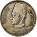 Egipto, Farouk, 10 Milliemes, 1938/AH1357, British Royal Mint, Cobre - níquel