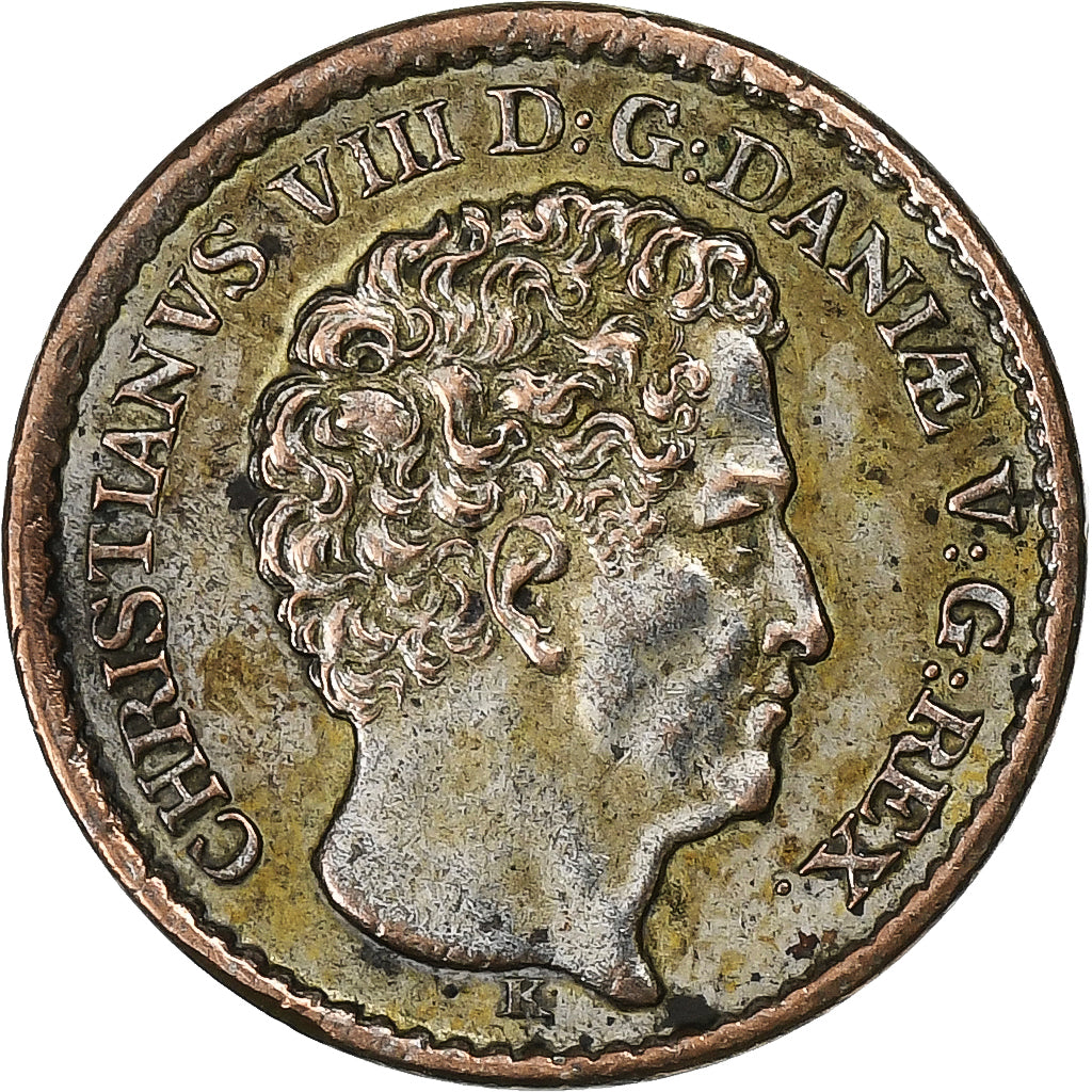Danimarca, Christian VIII, 3 Rigsbankskilling, 1842, Argento, BB, KM:A730