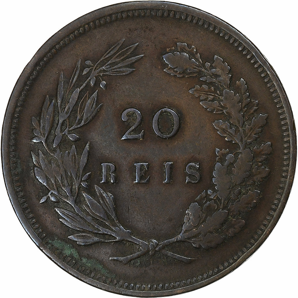 Portogallo, Carlos I, 20 Reis, 1891, Bronzo, MB+, KM:533