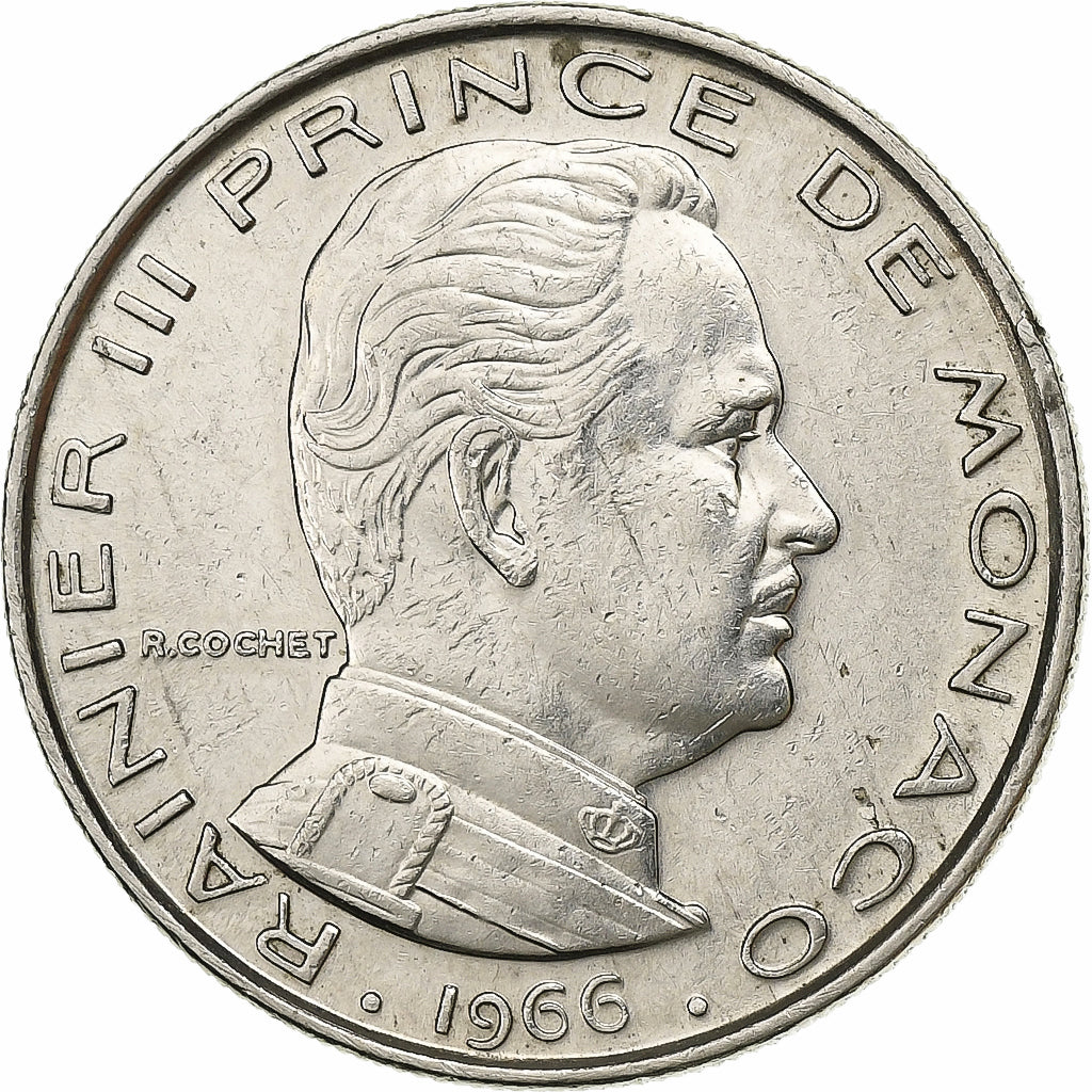 Mónaco, Rainier III, Franc, 1966, Níquel, EBC, KM:140
