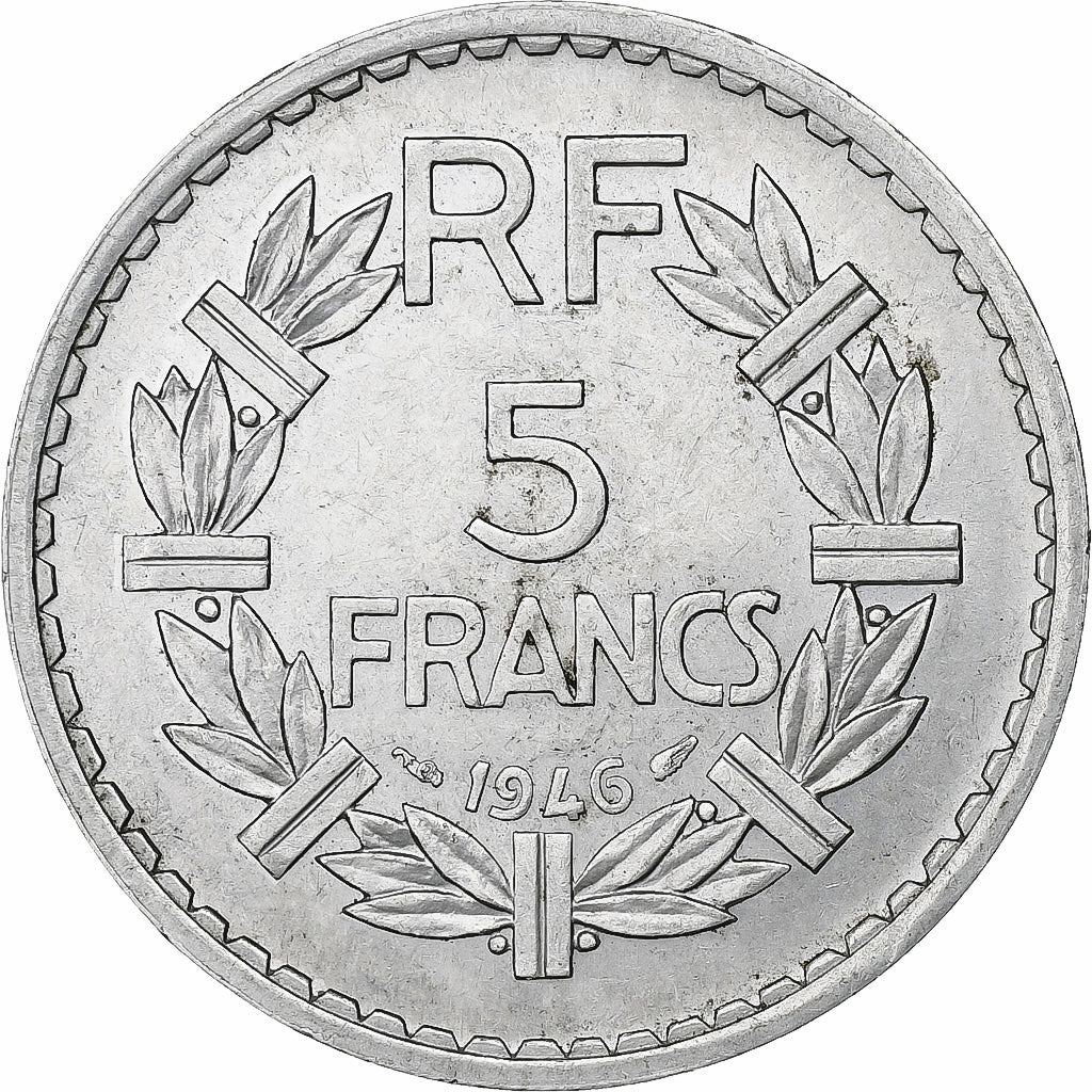 Francja, 5 Francs, Lavrillier, 1946, Paris, Aluminium, AU(55-58), Gadoury:766
