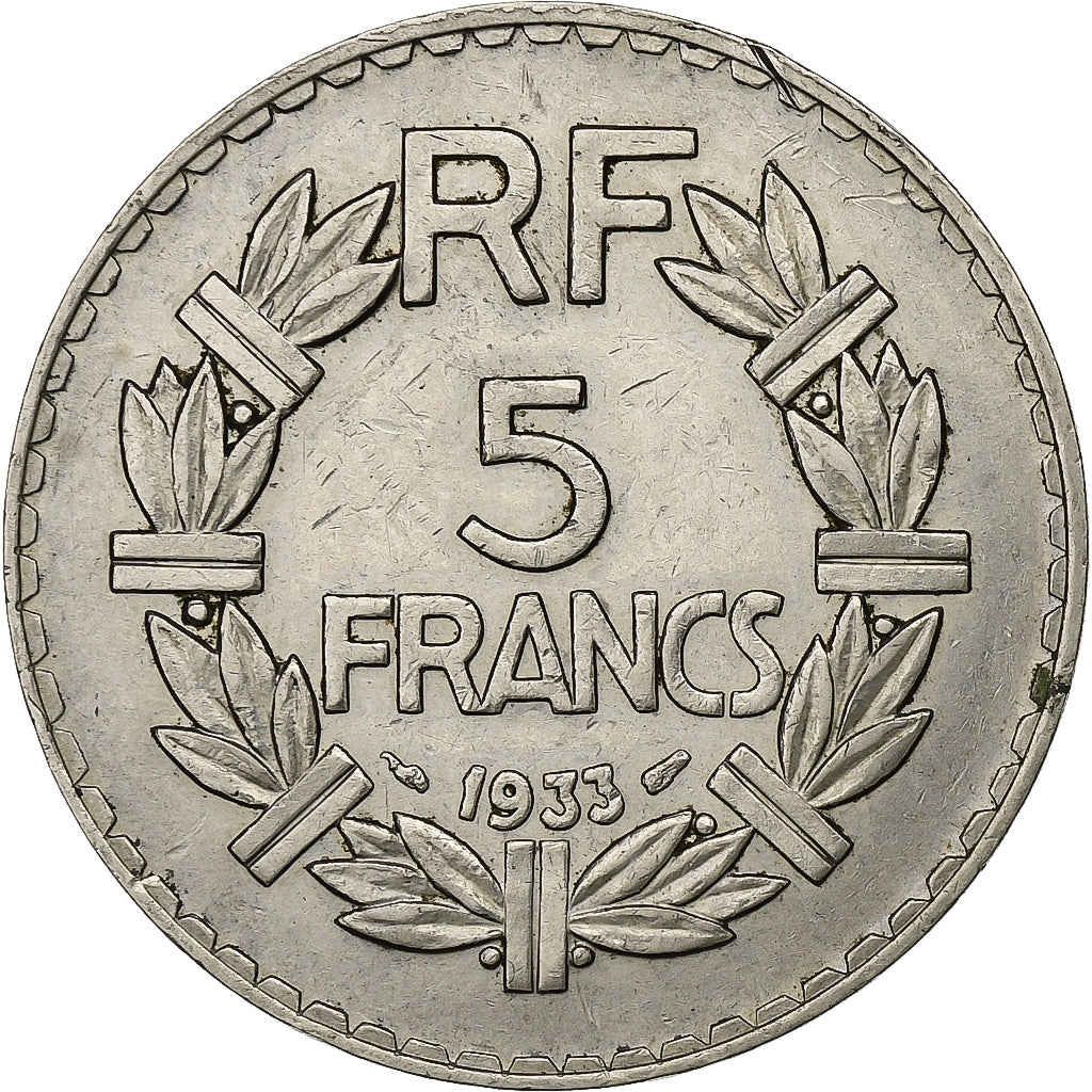 Francia, 5 Francs, Lavrillier, 1933, Paris, Nichel, BB, Gadoury:760, KM:888