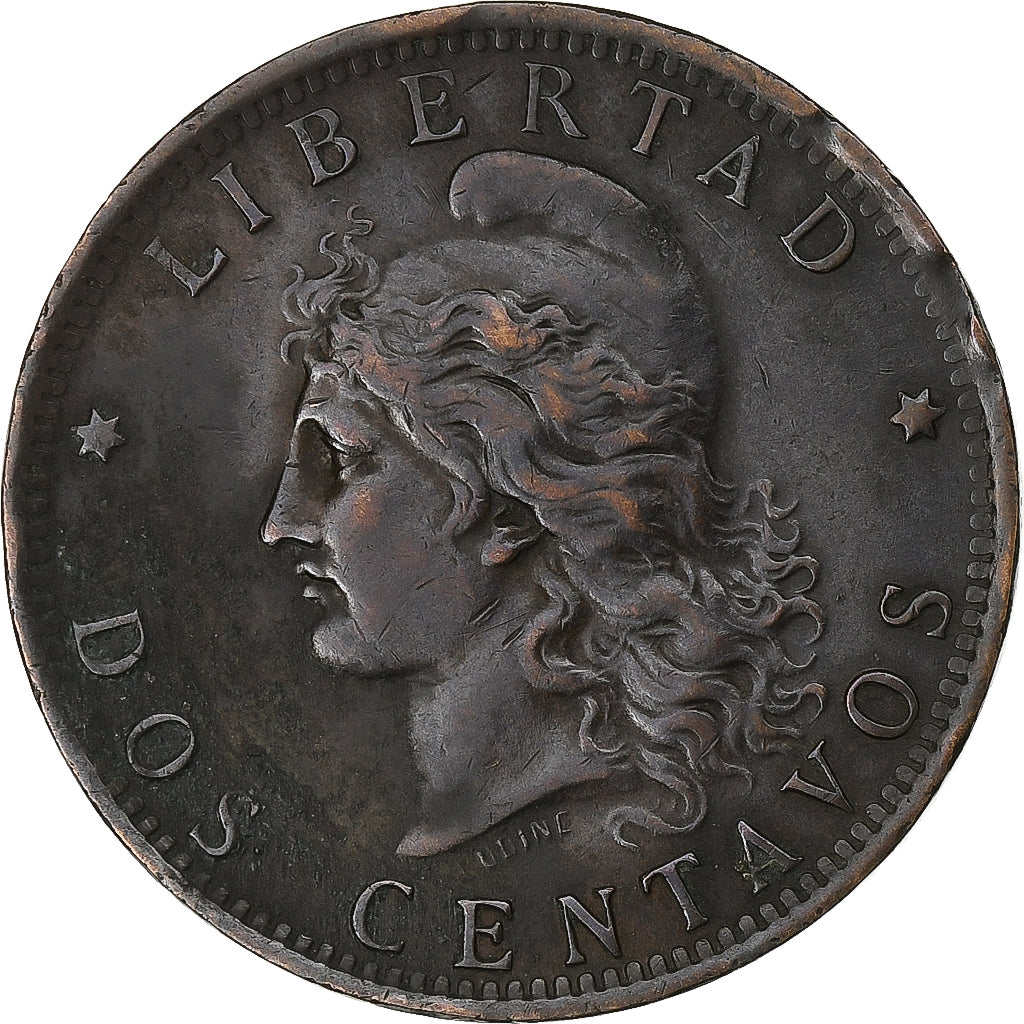 Argentina, 2 Centavos, 1888, Bronze, EF(40-45), KM:33