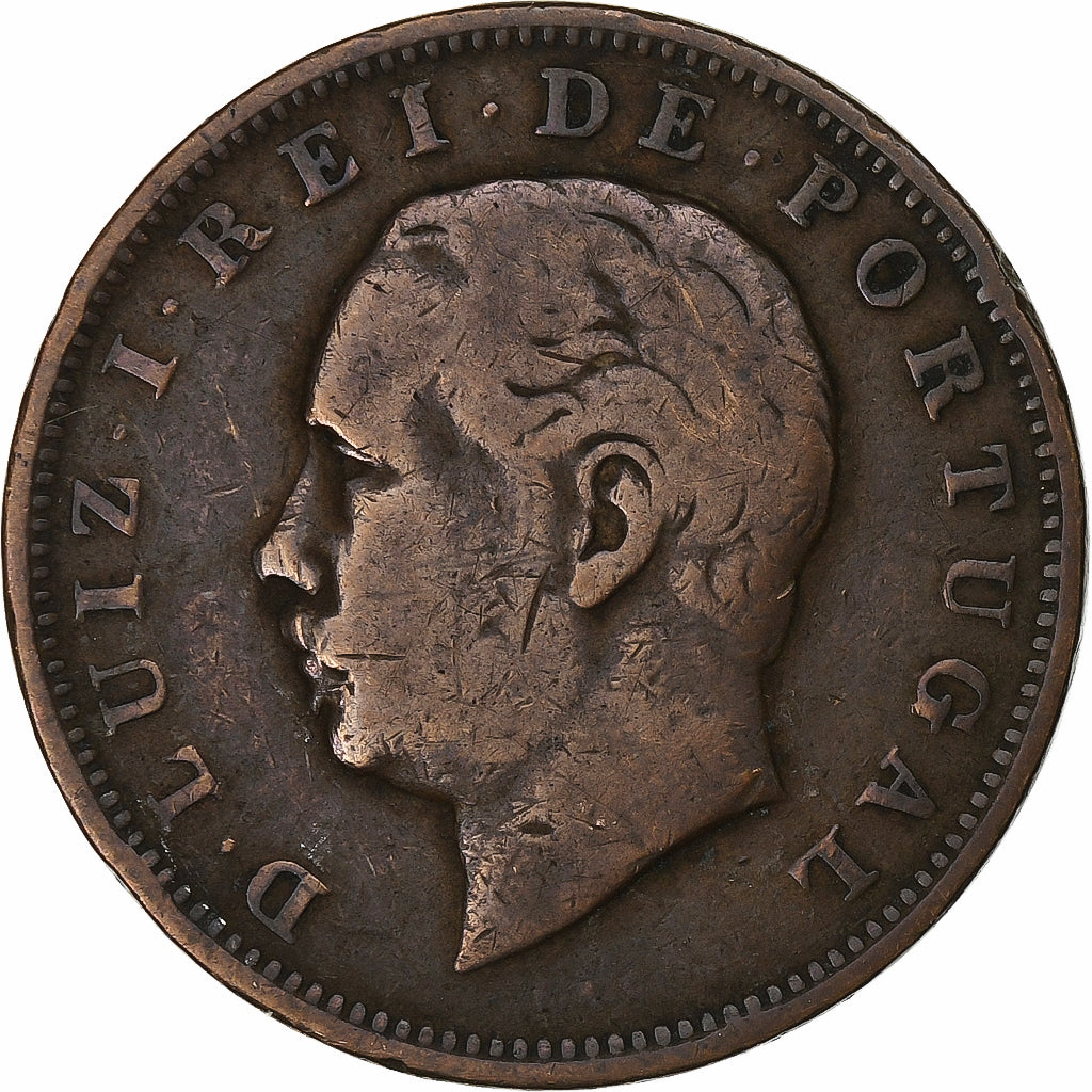 Portogallo, Luiz I, 20 Reis, 1883, Bronzo, MB+, KM:527