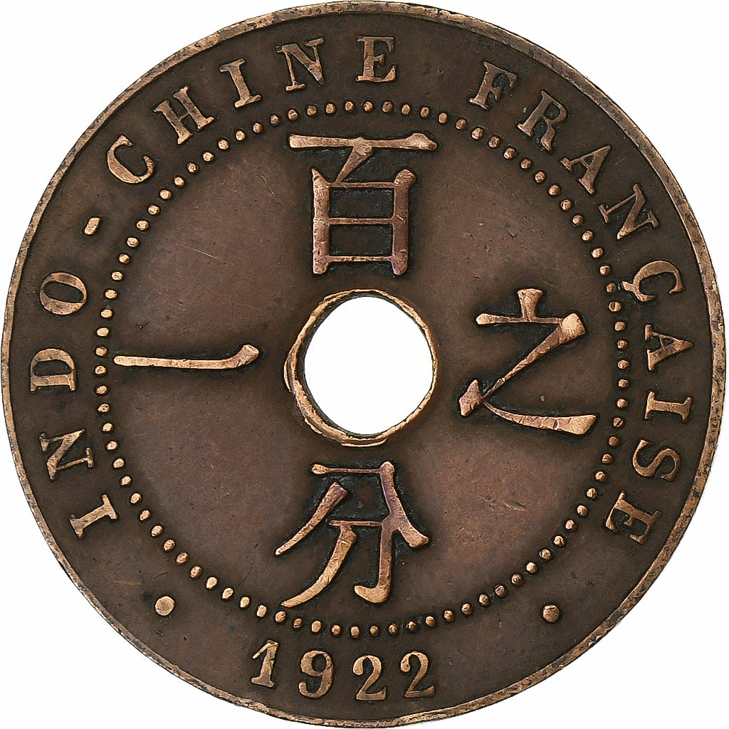 INDOCINA FRANCESE, Cent, 1922, Poissy, Bronzo, BB, Lecompte:86, KM:12.3
