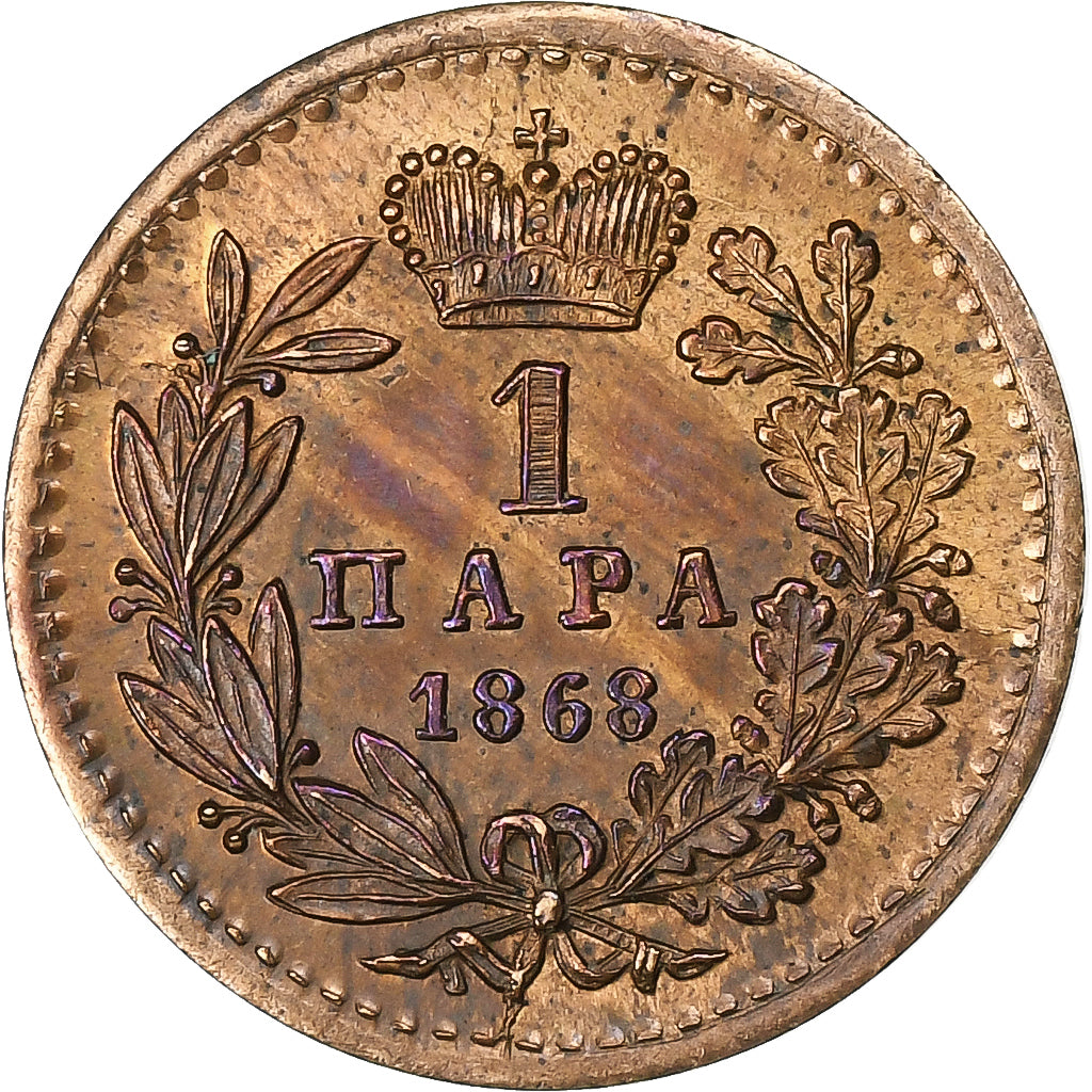 Serbia, Obrenovich Michael III, Para, 1868, Bronze, AU(50-53), KM:1.1