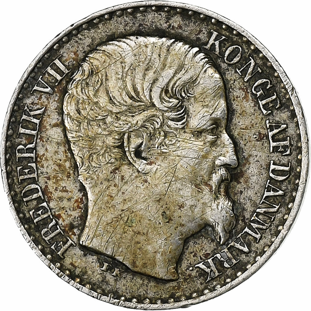 Índias Ocidentais Dinamarquesas, Frederik VII, 3 Cents, 1859, Altona, Prata