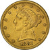 Verenigde Staten, $5, Half Eagle, Coronet Head, 1881, U.S. Mint, Goud, ZF+