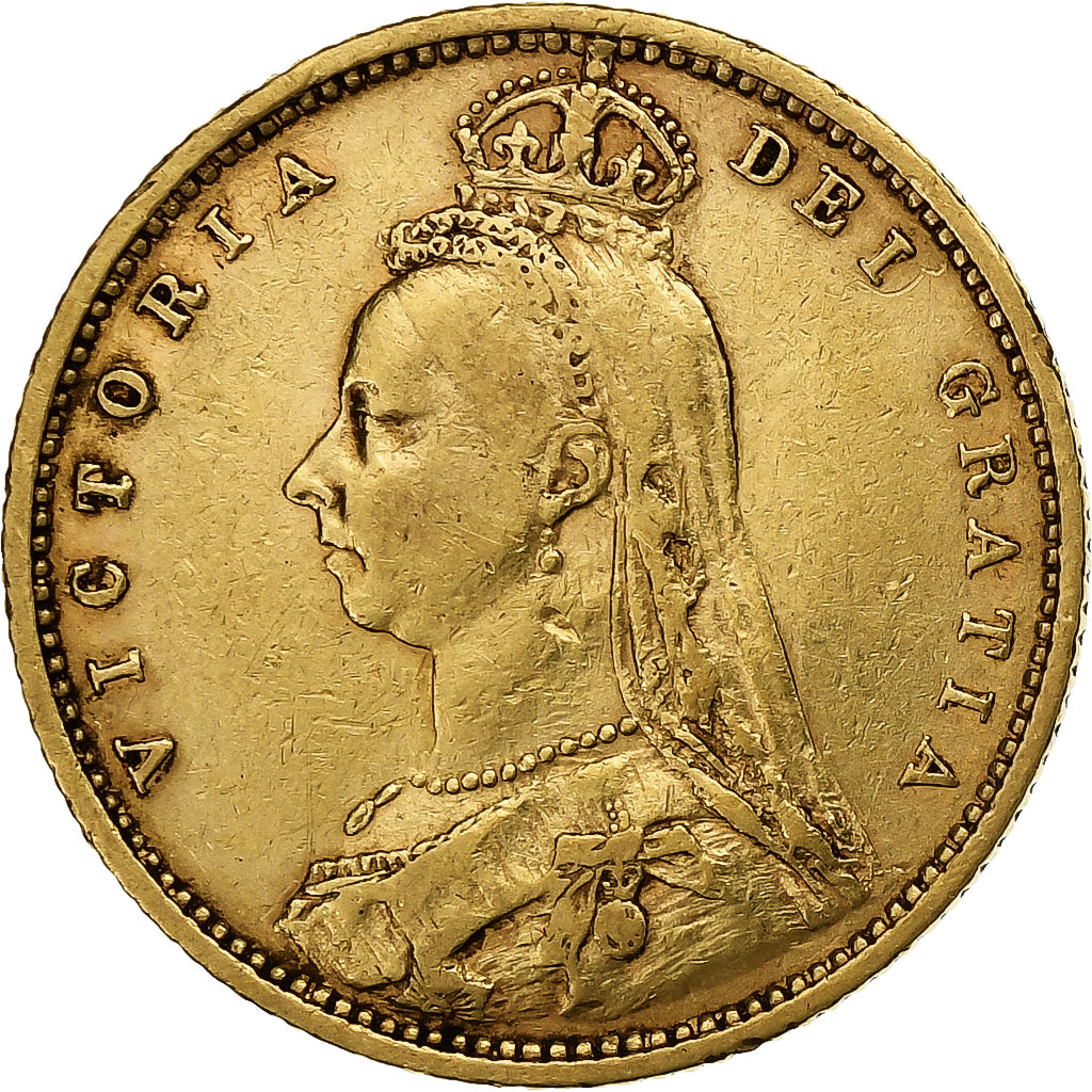 Great Britain, Victoria, 1/2 Sovereign, 1892, Gold, AU(50-53), KM:766