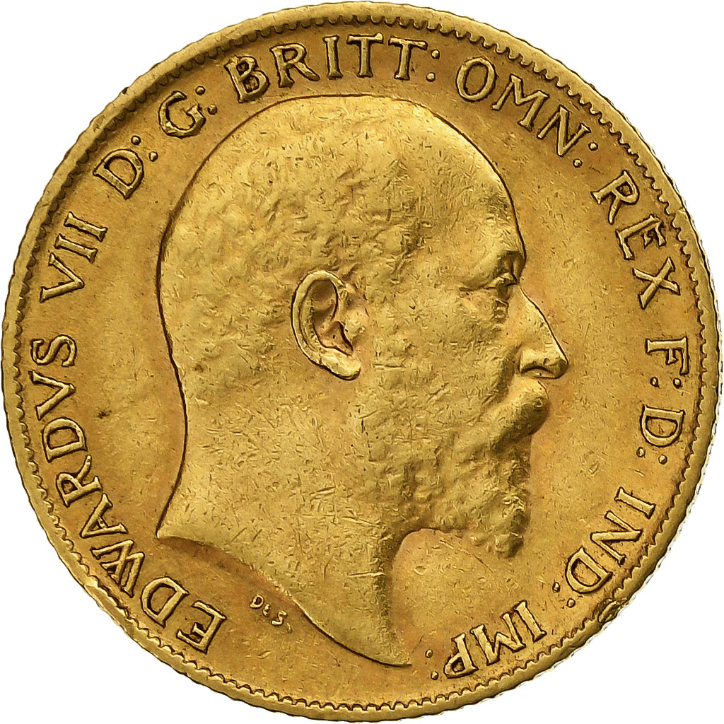 Great Britain, Edward VII, 1/2 Sovereign, 1906, Gold, AU(50-53), KM:804