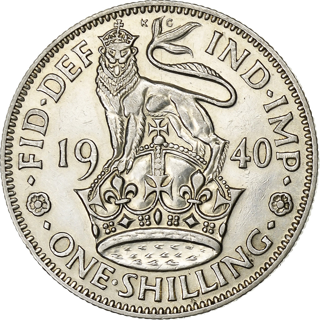 Great Britain, George VI, Shilling, 1940, Silver, AU(55-58), KM:853