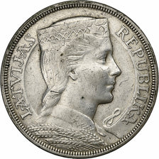 Letónia, 5 Lati, 1929, Prata, EF(40-45), KM:9