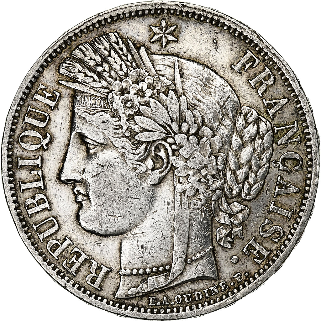 França, 5 Francs, Cérès, 1849, Paris, Prata, EF(40-45), Gadoury:719, KM:761.1