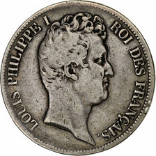 Francia, 5 Francs, Louis-Philippe, 1831, Lille, Plata, BC+, Gadoury:676a