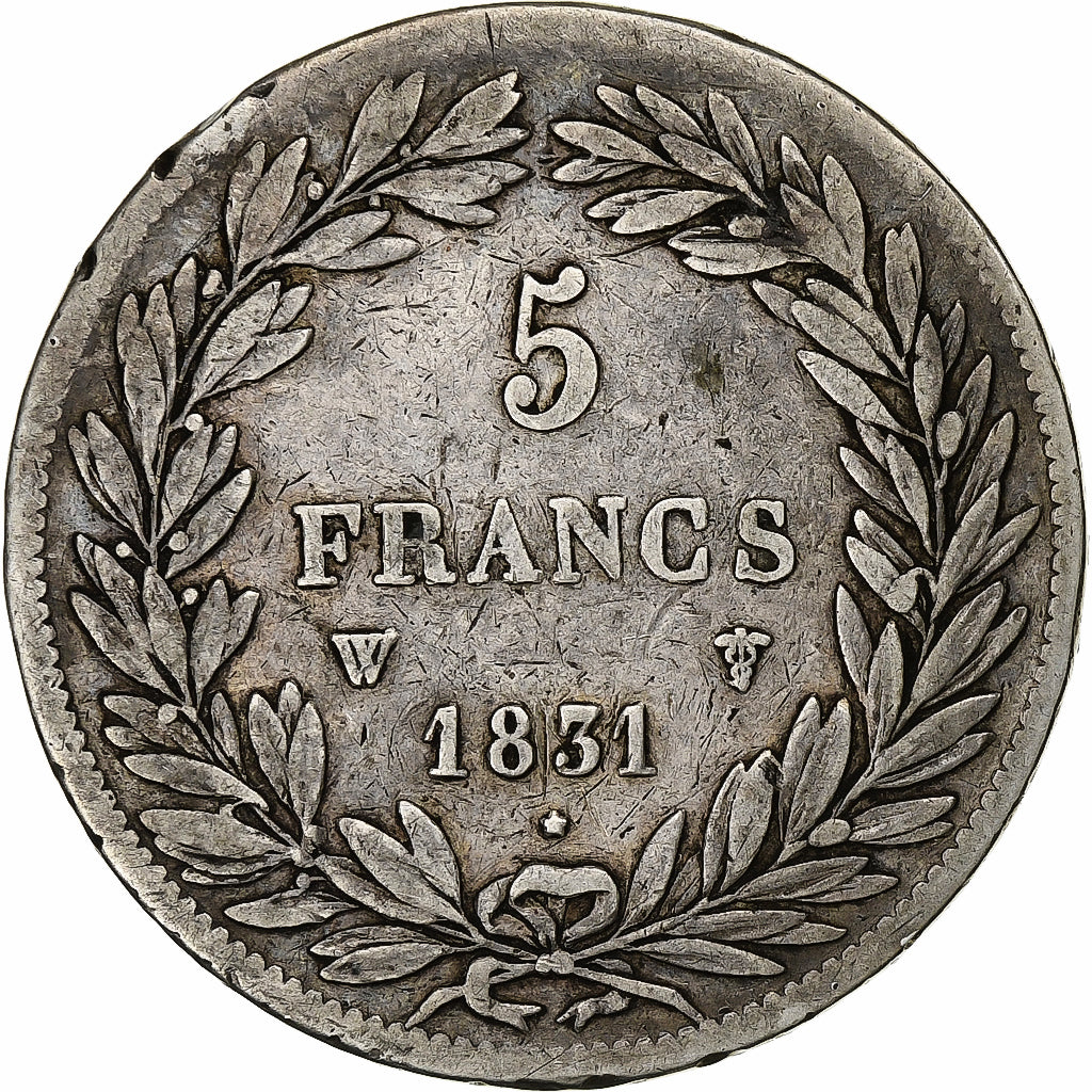 Frankrijk, 5 Francs, Louis-Philippe, 1831, Lille, Zilver, FR, Gadoury:676a