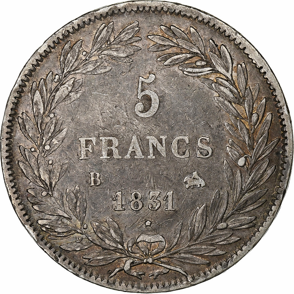 Frankreich, 5 Francs, Louis-Philippe, 1831, Rouen, Silber, SS, Gadoury:676