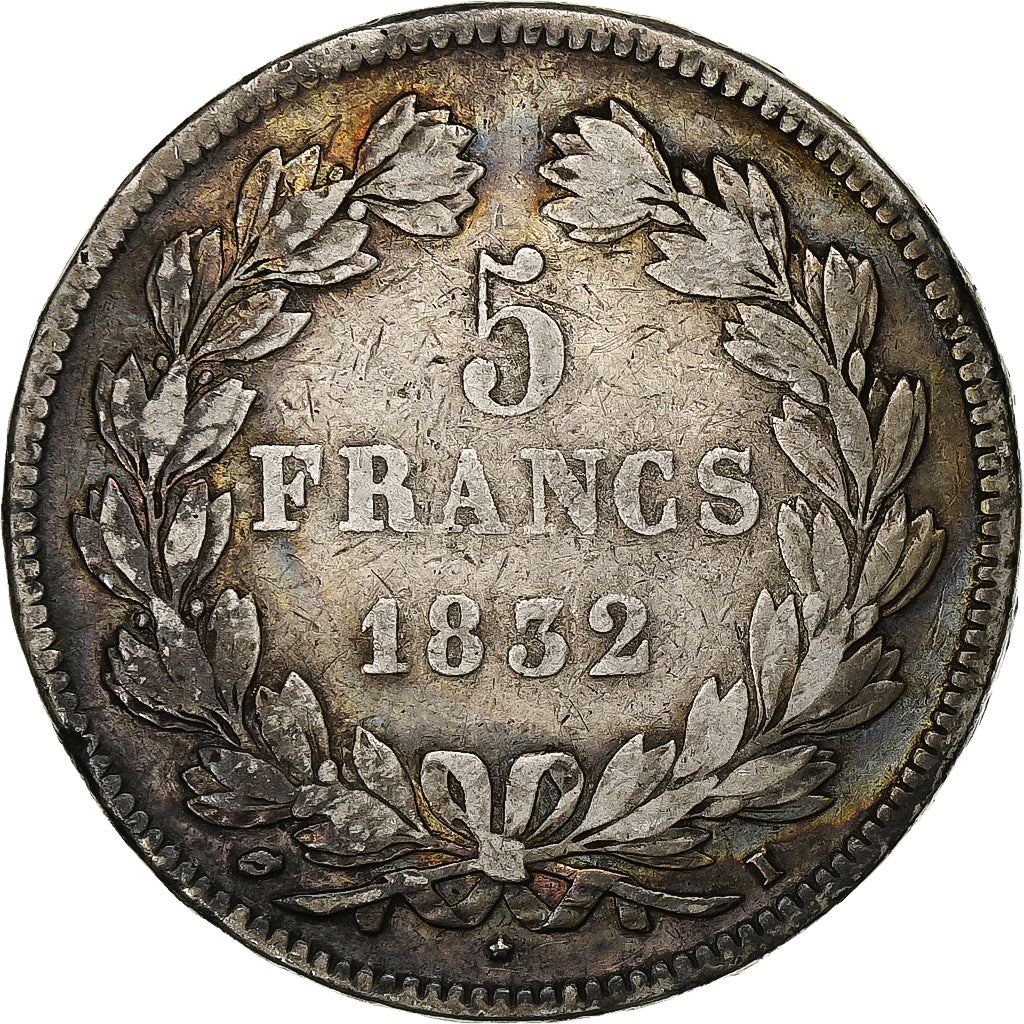 Frankreich, 5 Francs, Louis-Philippe, 1832, Nantes, Silber, S+, Gadoury:678