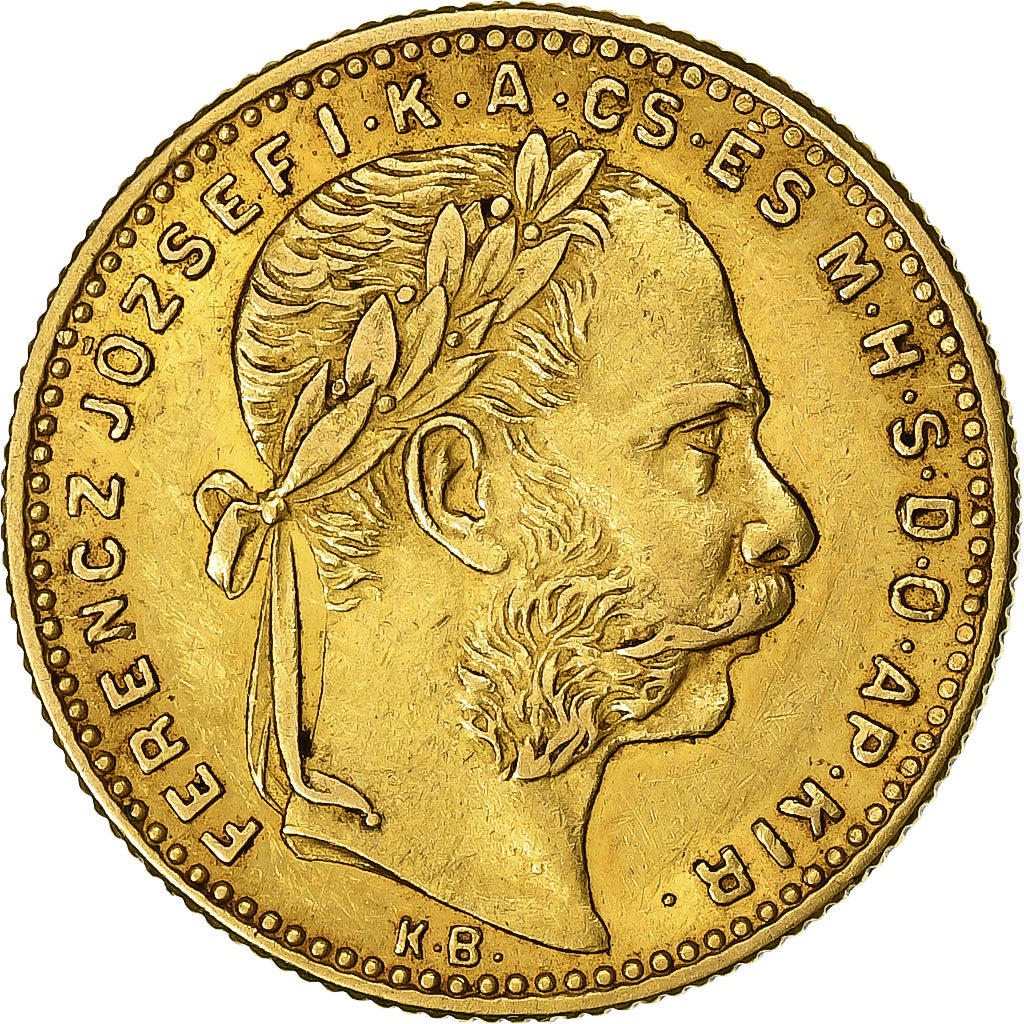 Hungary, Franz Joseph I, 8 Forint 20 Francs, 1891, Kremnica, Gold, AU(50-53)