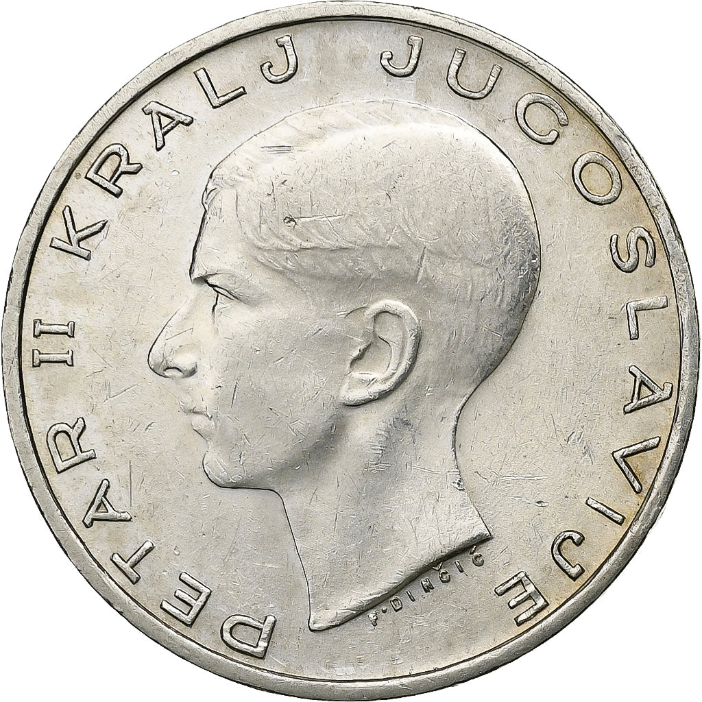 Yugoslavia, Petar II, 20 Dinara, 1938, Silver, AU(55-58), KM:23