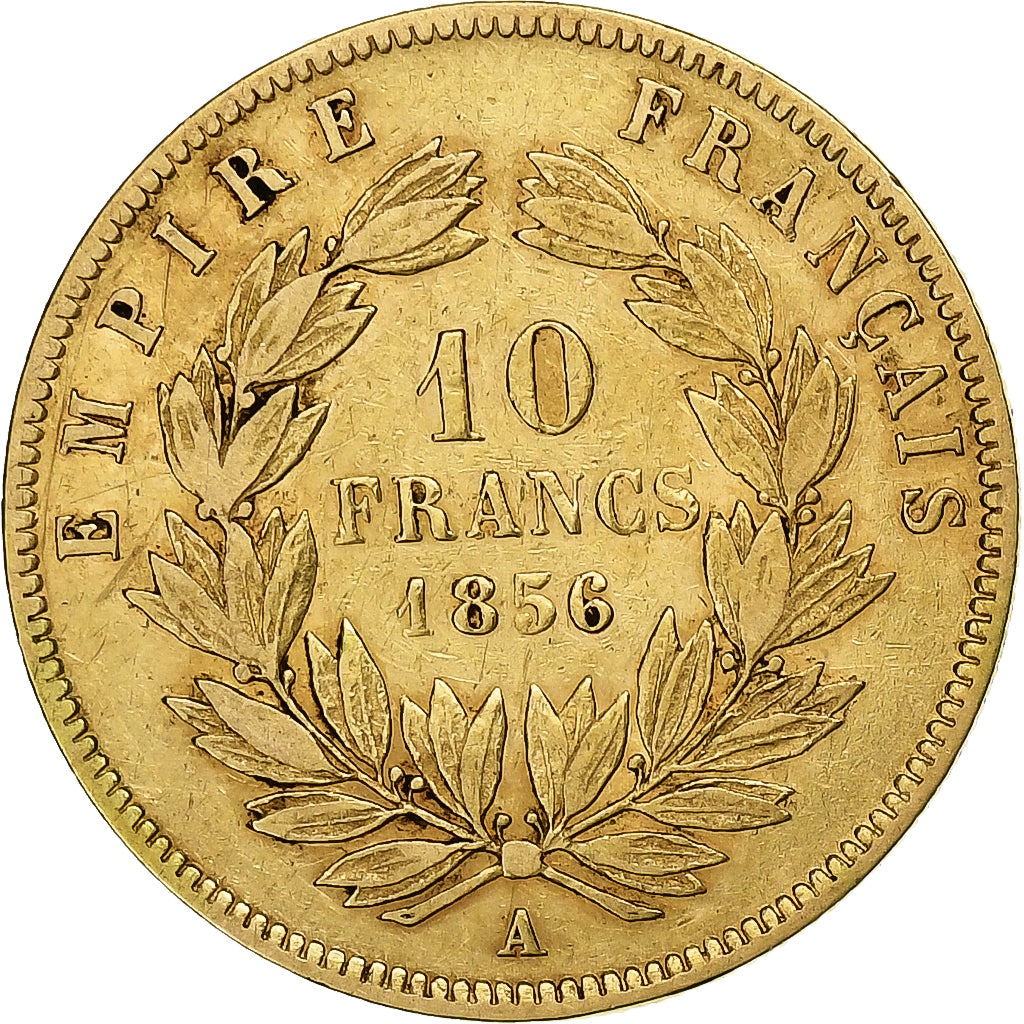 Frankreich, Napoleon III, 10 Francs, 1856, Paris, Gold, S+, KM:784.3
