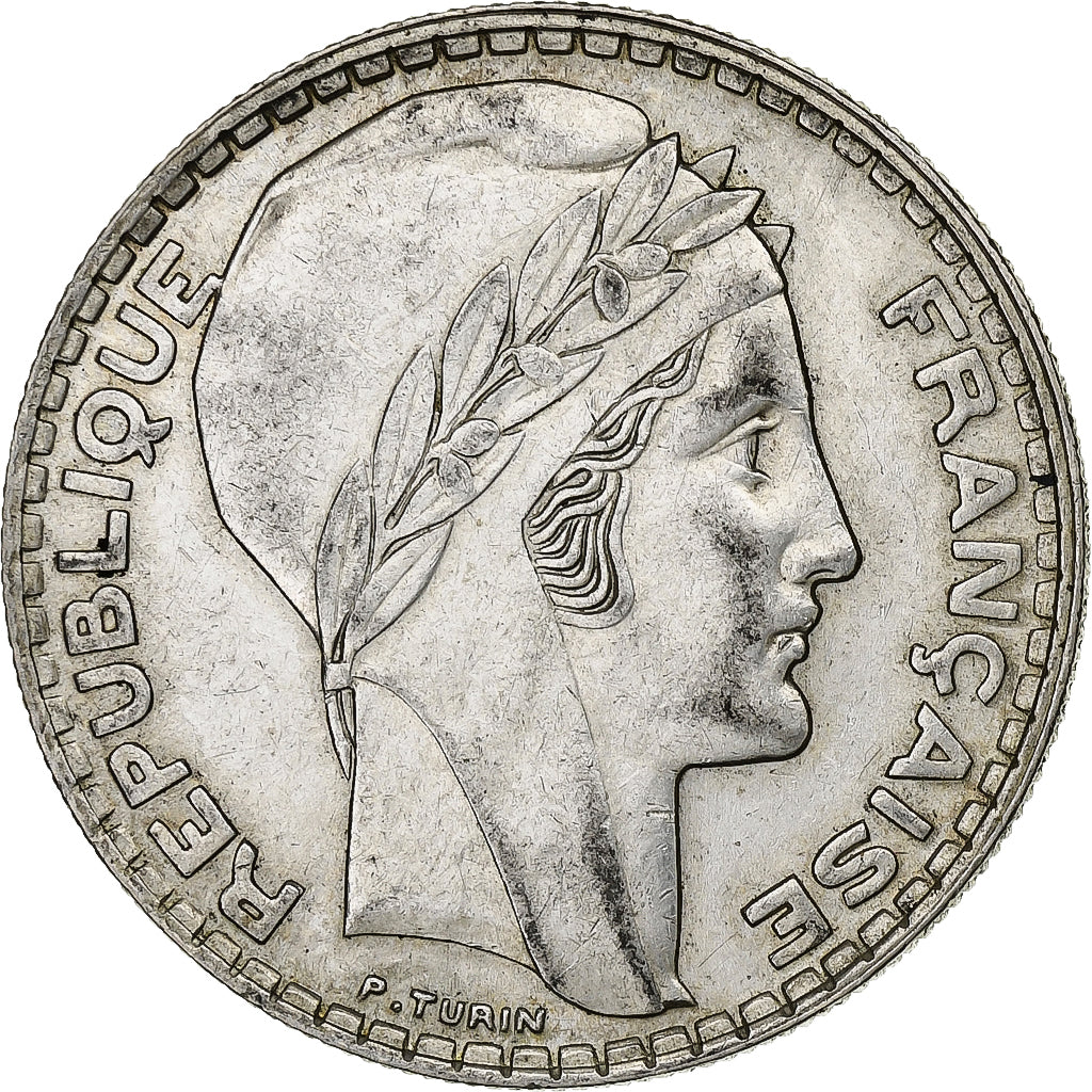 Frankrijk, 20 Francs, Turin, 1938, Paris, Zilver, ZF+, Gadoury:852, KM:879