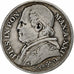 STATI ITALIANI, PAPAL STATES, Pius IX, 2 Lire, 1867, Rome, Argento, MB+