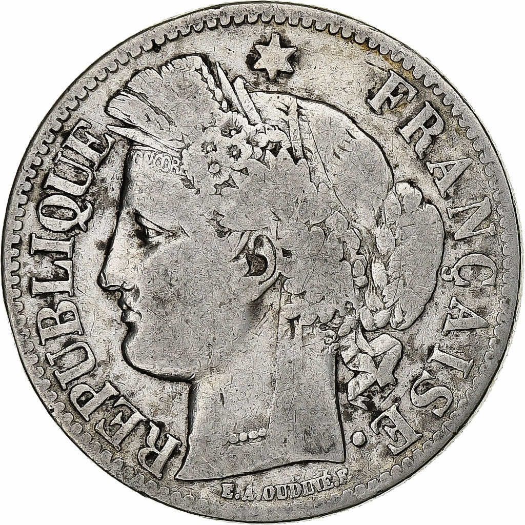 France, 2 Francs, Cérès, 1870, Paris, Argent, TB, Gadoury:530, KM:817.1