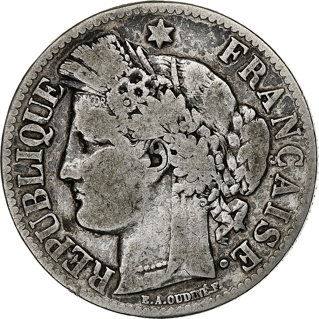 Francia, 2 Francs, Cérès, 1881, Paris, Argento, MB, Gadoury:530a, KM:817.1