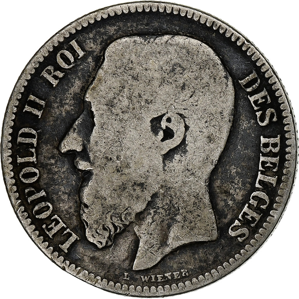 Belgium, Leopold II, 2 Francs, 2 Frank, 1867, Silver, VF(20-25), KM:30.1