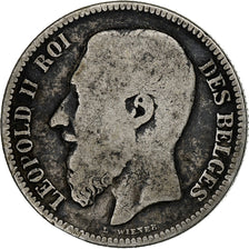Belgium, Leopold II, 2 Francs, 2 Frank, 1867, Silver, VF(20-25), KM:30.1
