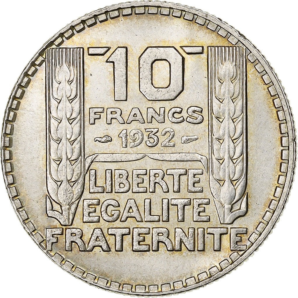 França, 10 Francs, Turin, 1932, Paris, Prata, AU(55-58), Gadoury:801, KM:878