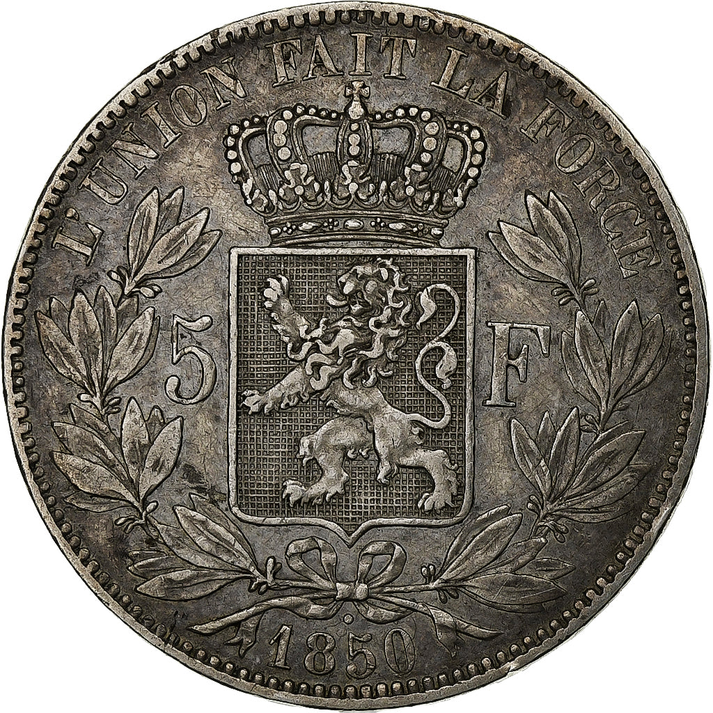 Belgium, Leopold I, 5 Francs, 5 Frank, 1850, Silver, EF(40-45), KM:17
