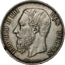 Belgium, Leopold II, 5 Francs, 5 Frank, 1870, Silver, AU(50-53), KM:24
