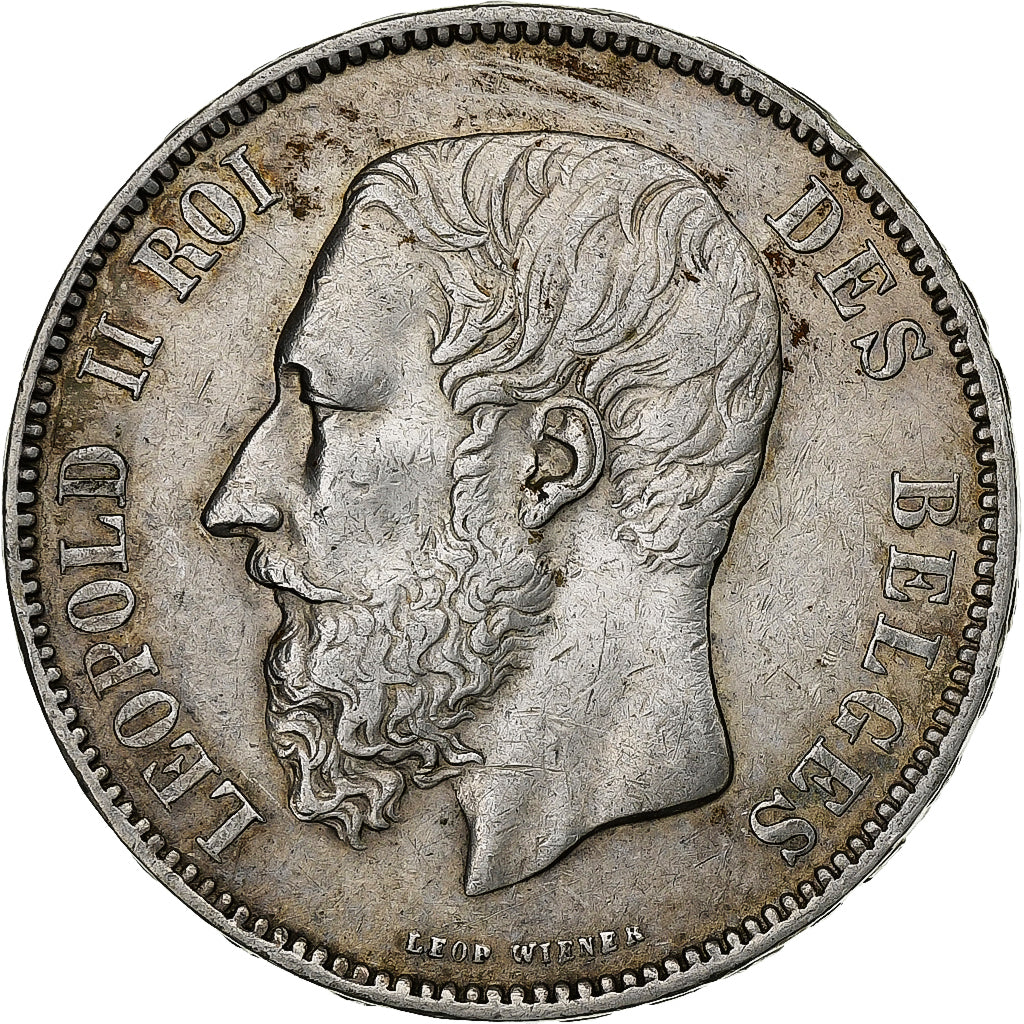 Belgium, Leopold II, 5 Francs, 5 Frank, 1873, Silver, AU(50-53), KM:24