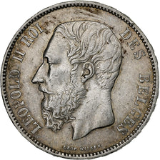 Belgium, Leopold II, 5 Francs, 5 Frank, 1873, Silver, AU(50-53), KM:24