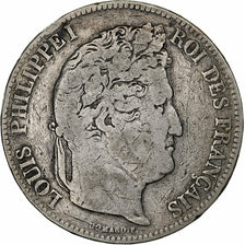 France, 5 Francs, Louis-Philippe, 1833, Bordeaux, Silver, VF(20-25)