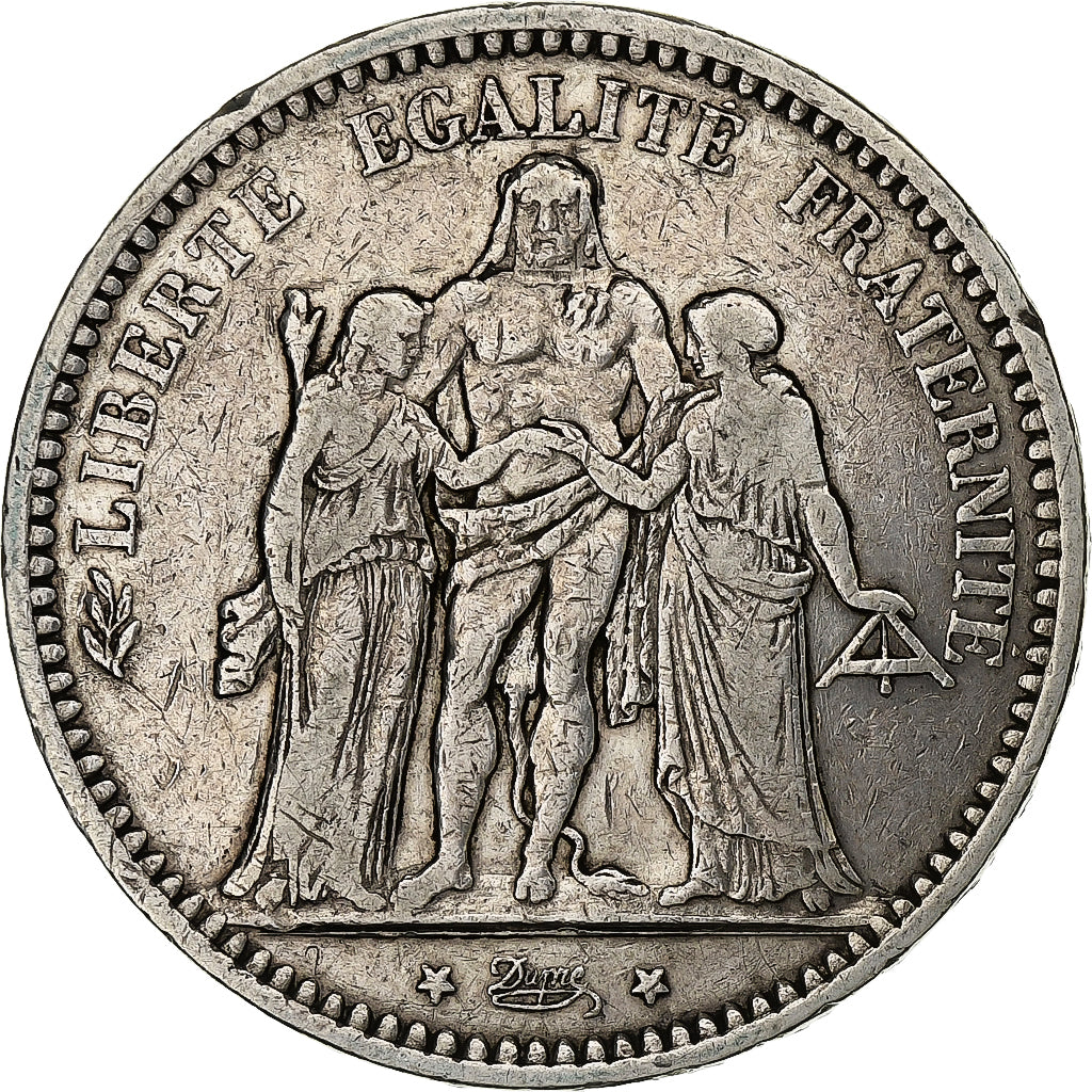 France, 5 Francs, Hercule, 1873, Paris, Silver, VF(30-35), Gadoury:745a