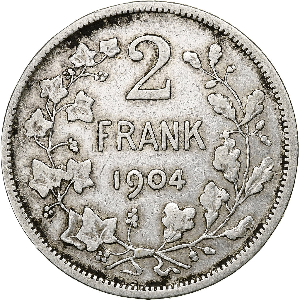 Belgium, Leopold II, 2 Francs, 2 Frank, 1904, Silver, VF(30-35), KM:59