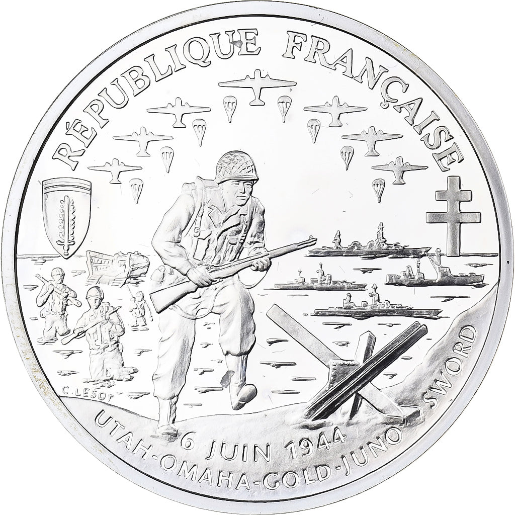 France, Franc, 50e Anniversaire du Débarquement Allié, 1993, Monnaie de Paris