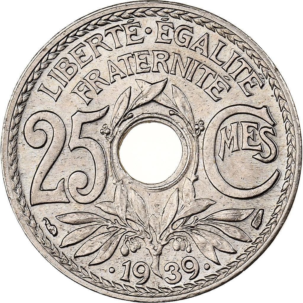 Francia, 25 Centimes, Lindauer, .1939., Paris, Nichel-bronzo, SPL-, Gadoury:381
